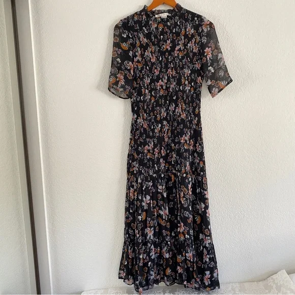 Veronica Beard floral Smocked Gabi Maxi Dress